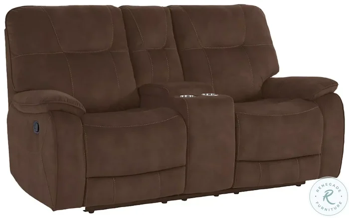 Cooper Shadow Brown Manual Reclining Console Loveseat