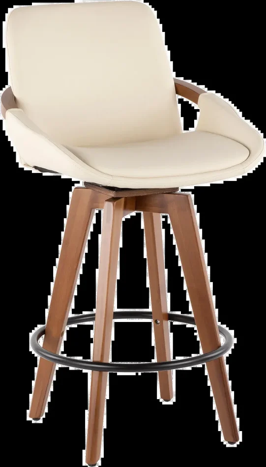Cosmo Cream and Brown Counter Height Stool