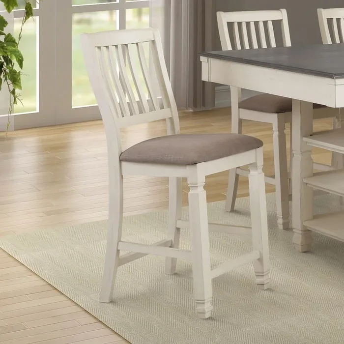 Cottage Style Pub Chair with Upholstered Seat
