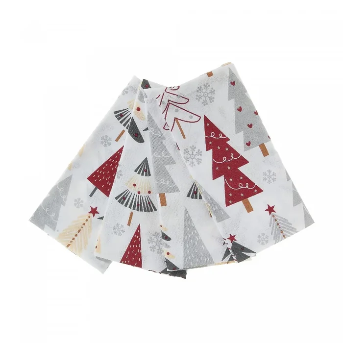 Cotton Table Napkin Set of 4 Pcs Tree – Set of 2|4 serviettes de table en coton ornées d’arbres – ensemble de 2