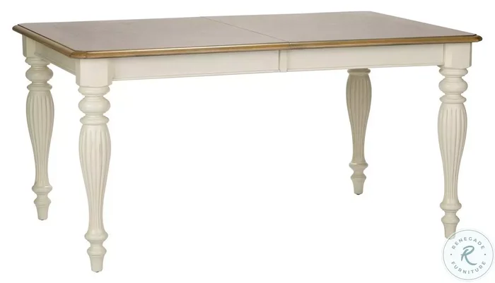 Cumberland Creek Nutmeg And White Extendable Rectangular Leg Dining Table