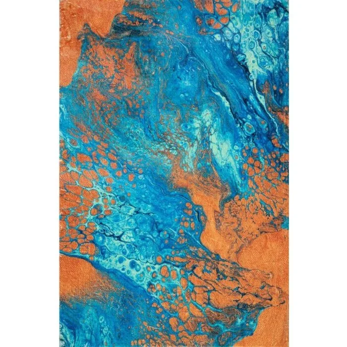 Dalyn Oceanic Blaze Abstract Acrylic Pour 5X8 Area Rug