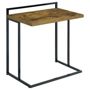 Dani Rectangular C-shaped Sofa Side Table Rustic Nutmeg