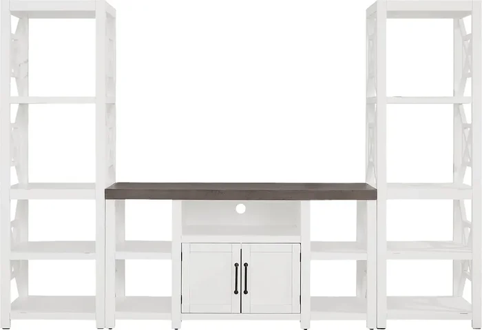 Danusa II White 3 Pc Wall Unit with 62 in. Console