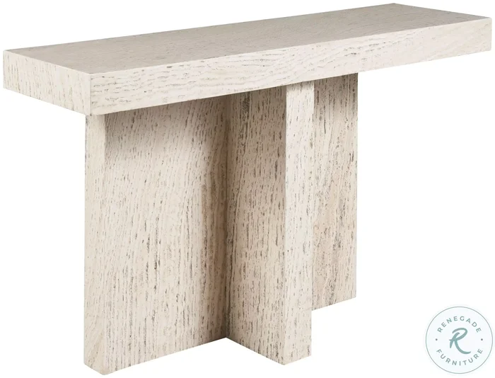 Daxton White Travertine Console Table