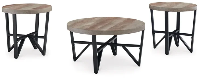 Deanlee – Occasional Table Set (Set of 3) – Grayish Brown / Black