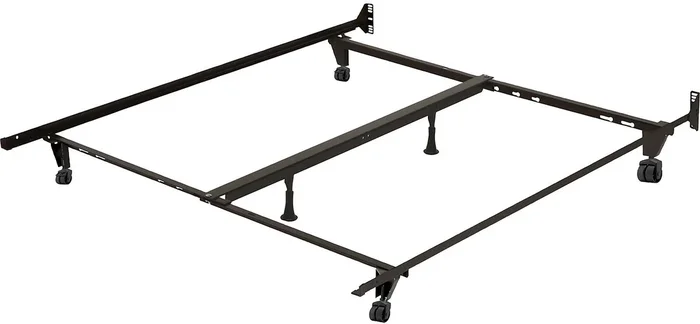 Deluxe Full/Queen/King Metal Bed Frame with Caster Wheels|Cadre de lit luxueux en métal avec roulettes pour lit double, grand lit et très grand lit|BR361S