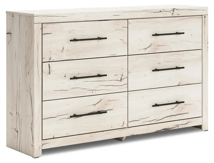 Derekson Bedroom 6-Drawer Dresser, 58.7″W x 36.5″H – Rustic White | Commode de chambre à coucher Derekson de 58,7 po (L) x 36,5 po (H) à 6 tiroirs – blanc rustique