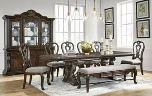 Dining Table and 6 Chairs and Bench