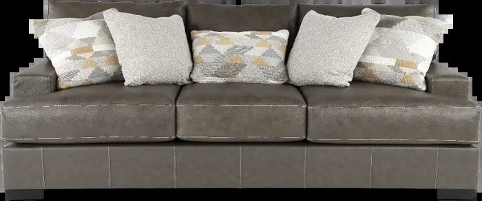Dodge Gray Leather-Match Sofa