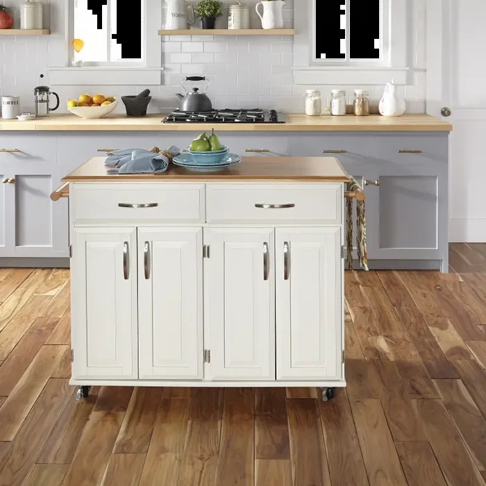 Dolly Madison Off-White Kitchen Cart