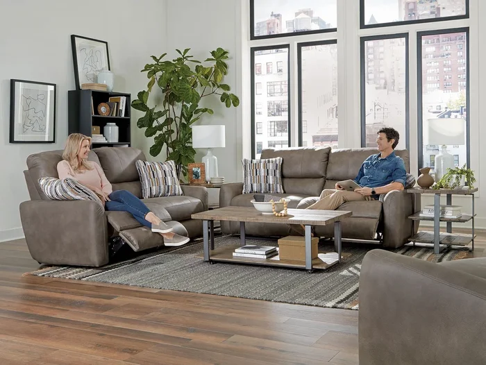 Dorian Power Reclining Living Room Set (Pebble)