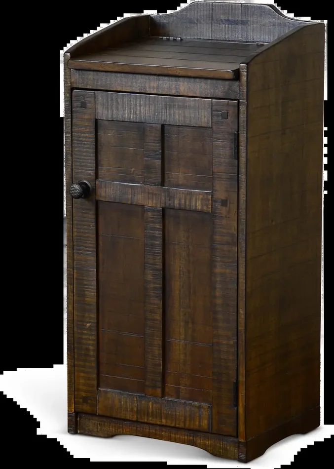 Drew Brown Tobacco Leaf Wooden Trash Bin