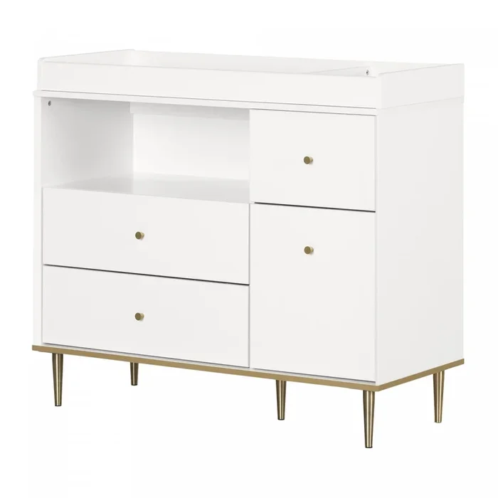 Dylane Changing Table – Pure White | Table à langer Dylane – blanc solide | D83GY357