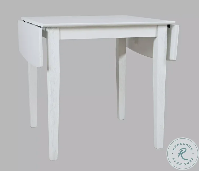 Eastern Tides Brushed White Drop Leaf Dining Table