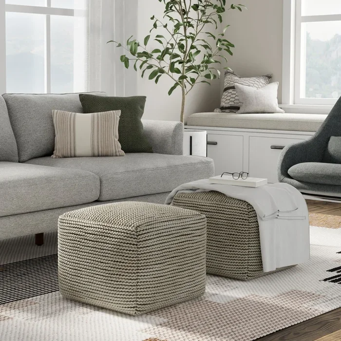 Eastmont – Outdoor / Indoor Pouf – Cream