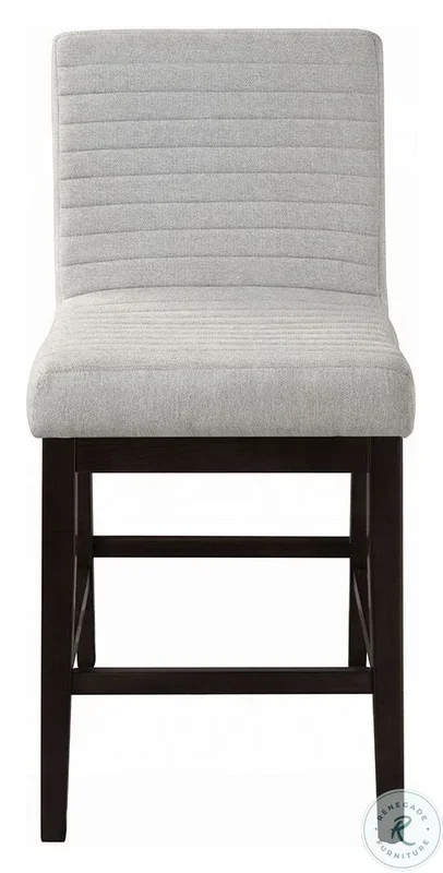 Edwyn Gray Linen and Espresso Counter Height Chair Set of 2