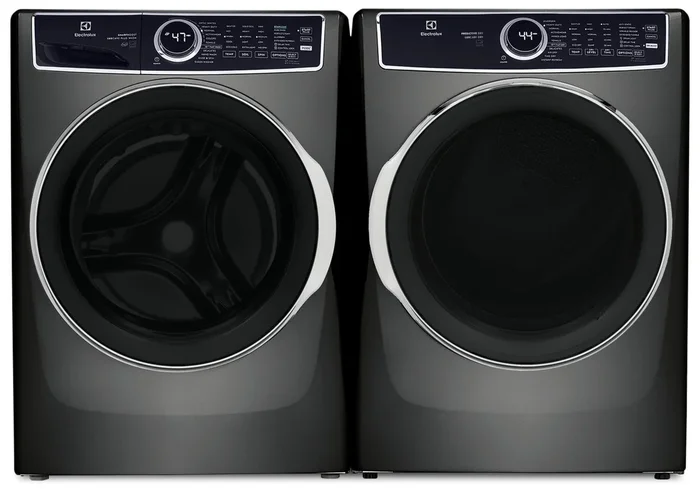 Electrolux 5.2 Cu. Ft. Front-Load Washer and 8 Cu. Ft. Gas Dryer – Titanium | Laveuse à chargement frontal de 5,2 pi³ et sécheuse à gaz de 8 pi³ de Electrolux – titanes | ELFL763G