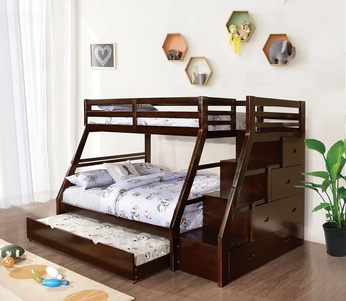 Ellington Espresso Twin over Full Bunk Bed w/ Trundle