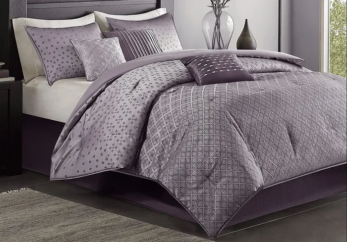 Elyse Purple 7 Pc Queen Comforter Set