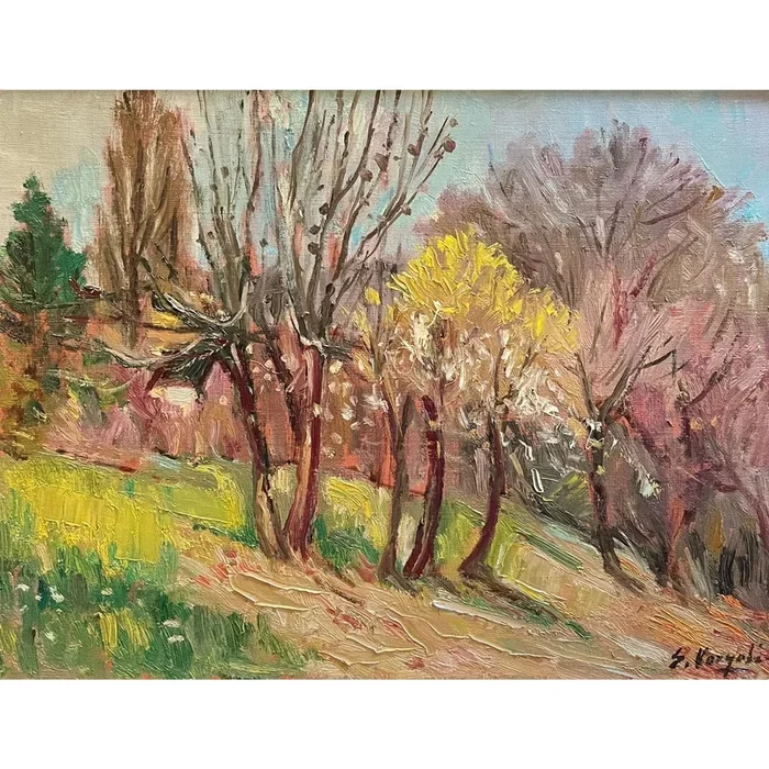 Ernest Voegeli, Autumn Trees, Oil on Canvas