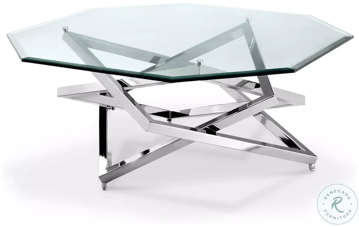 Fairfax Square Chrome Octagonal Cocktail Table