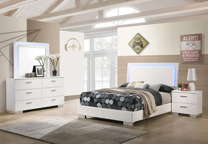 Felicity Bedroom Set with LED Bed & Mirror