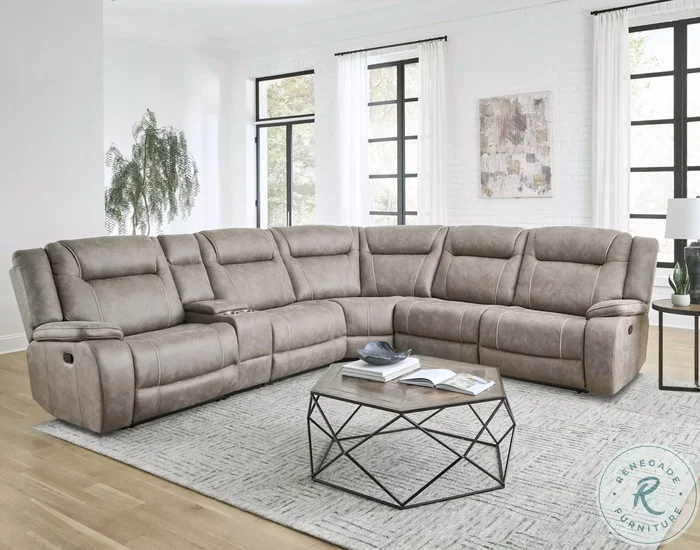 Finn Desert Taupe Performance Fabric Modular Reclining Sectional