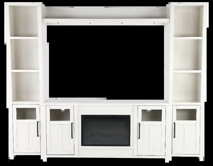 Finnegan White Fireplace Entertainment Center