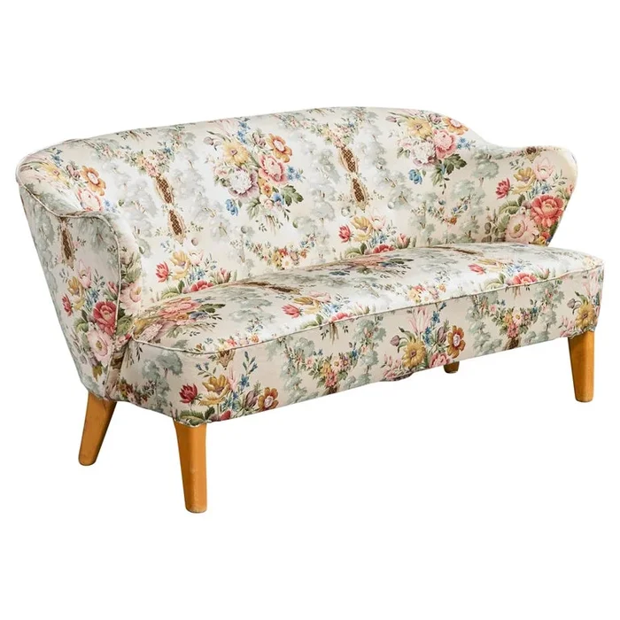 Flemming Lassen, Sofa, Fabric, Birch, Finland, 1952