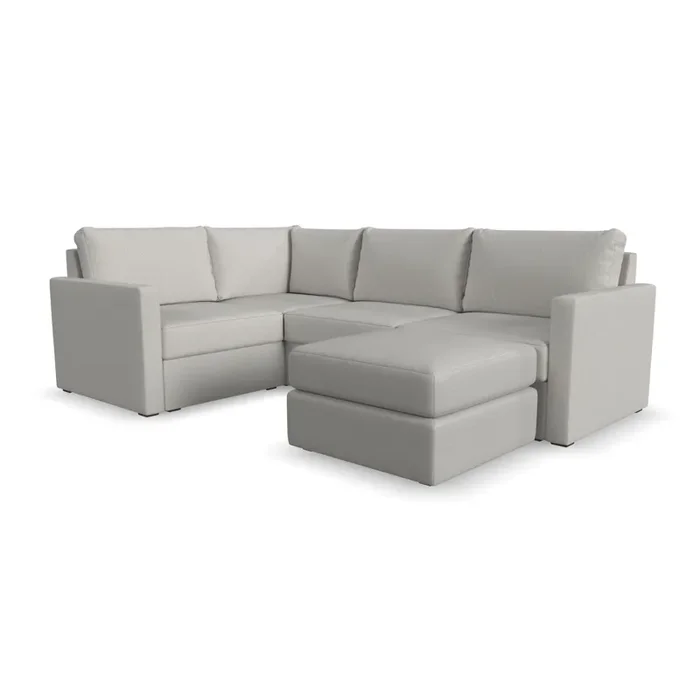 Flex 4-Seat Sectional with Standard Arm and Ottoman 90224SEC931301