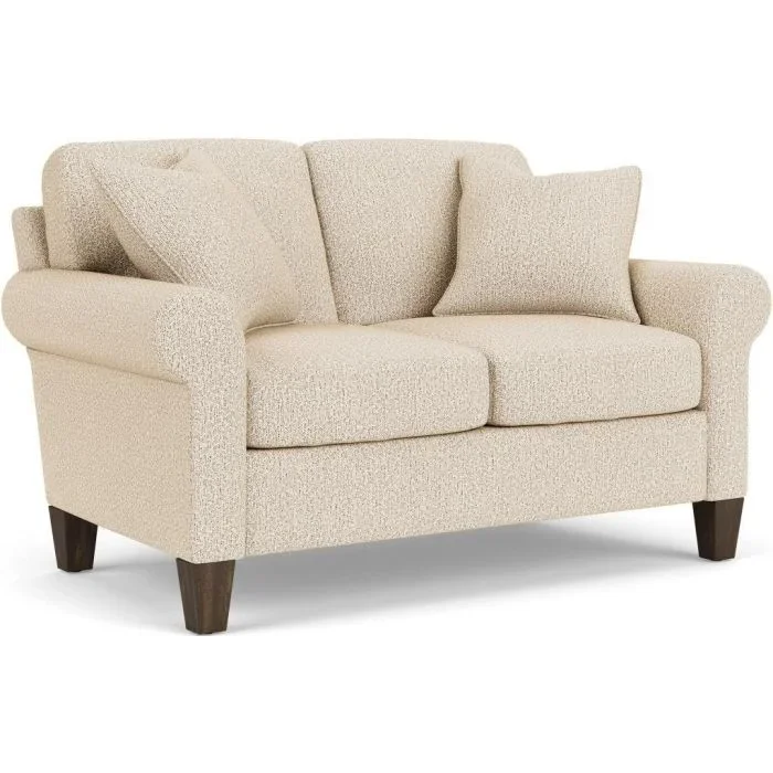 Flexsteel South Haven White Transitional Moondust Loveseat