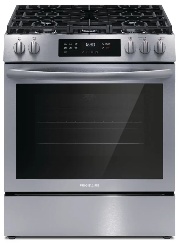 Frigidaire 5.1 Cu. Ft. Gas Range With Quick Preheat and Convection Bake – Stainless Steel – FCFG3083… | Cuisinière à gaz Frigidaire de 5,1 pi³ avec préchauffage rapide et cuisson par convection – acier in…