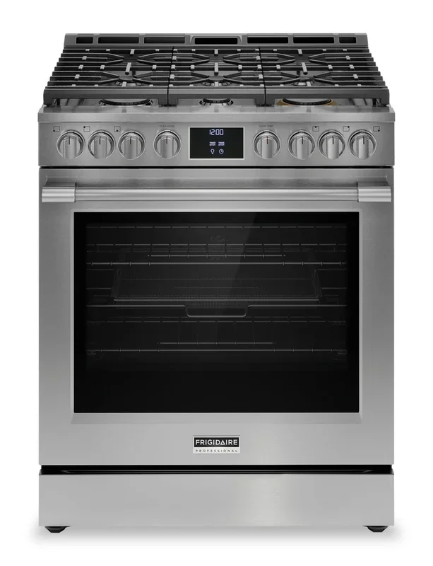 Frigidaire Professional 6 Cu. Ft. Gas Range With Total Convection and Air Fry – Smudge-Proof® Stainl… | Cuisinière à gaz Frigidaire Professional de 6 pi³ avec convection totale et friture à air – acier in…