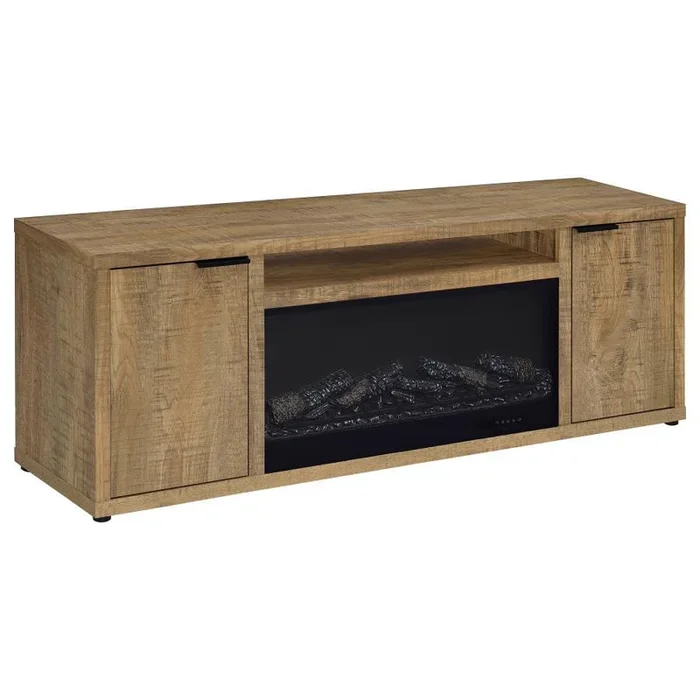 Fuller – 60″ 2-Door TV Stand Fireplace Media Console – Mango