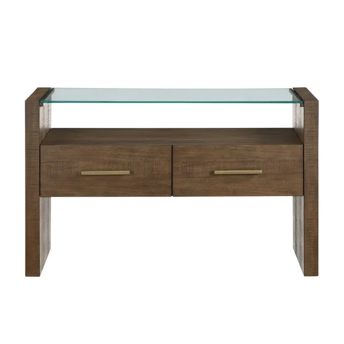 Garland Glass Top Sofa Table, Toffee Finish GA100S