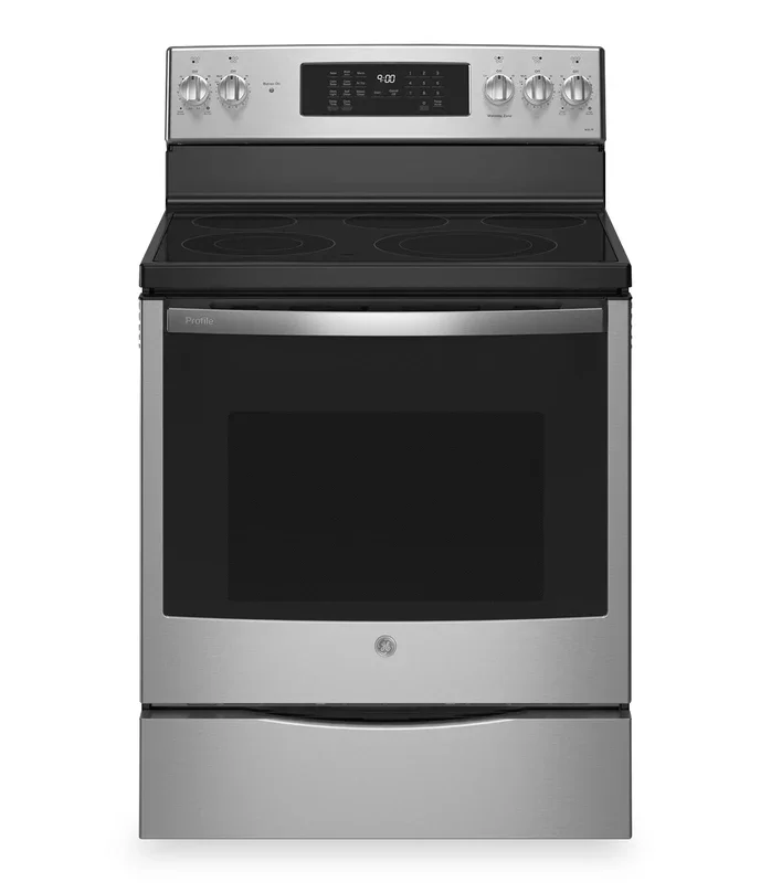 GE 30″ Smart Electric Range – Fingerprint Resistant Stainless Steel – PCB900YVFS | Cuisinière électrique intelligente GE de 30 po – acier inoxydable résistant aux traces de doigts – PCB900YVFS |