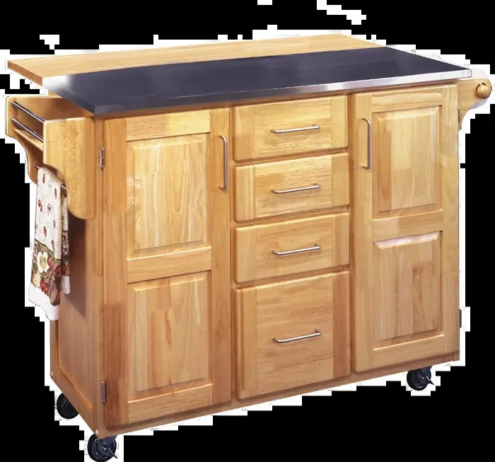 General Natural Kitchen Island with Gray Top