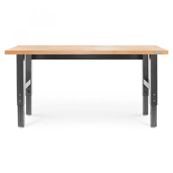 Gladiator 6′ Adjustable Height Hardwood Workbench – Hammered Granite|Établi de 6 pi à hauteur réglable en bois franc de Gladiator – granite martelé