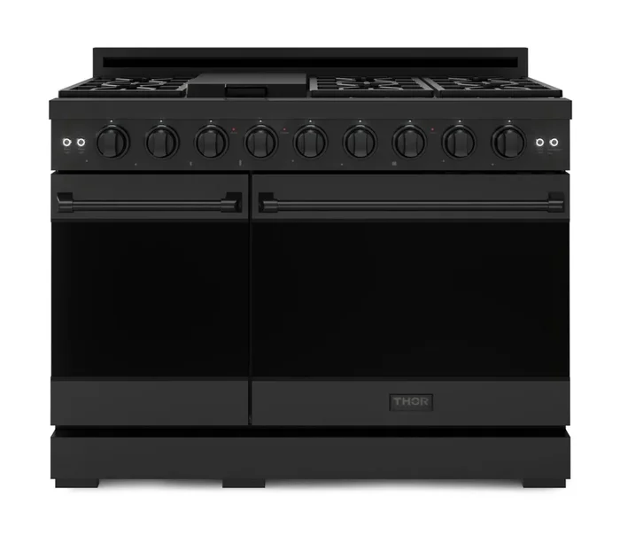 Gordon Ramsay Collection by Thor Kitchen 48″ Freestanding Professional Gas Range – RSG48EB|Cuisinière à gaz amovible de style professionnel collection Gordon Ramsay de Thor Kitchen de 48 po – RSG48EB