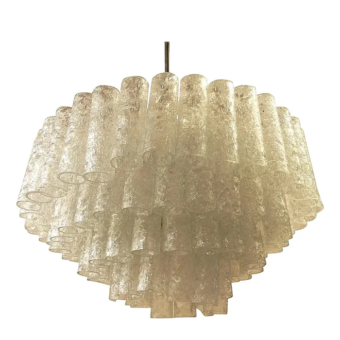 Grand Four-Tier Doria Mid-Century Glass Chandelier