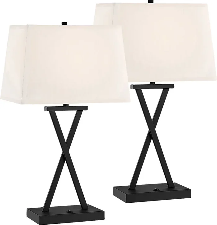 Grassmere Gate Black Table Lamps, Set of 2