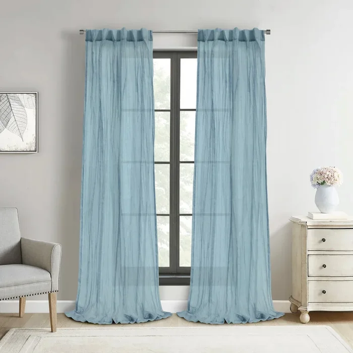 Habitat Paloma Cream Sheer Dual Header Curtain Panel – 52 x 95|Panneau de rideau transparent Paloma crème à double têtes d’Habitat – 52 x 95
