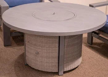 Half Moon Beach – Round Fire Pit Table – Gray
