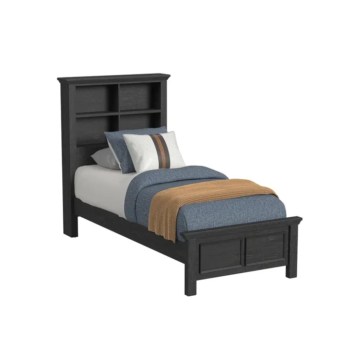 Hampton Kids Twin Bookcase Bed – Charcoal
