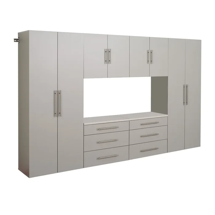 Hangups 120-inch 6-piece Garage Storage Cabinet Set I – Light Gray | Hangups Armoire De Rangement De Garage 120 Pouces, Ensemble I De 6 Pieces – Gris Clair