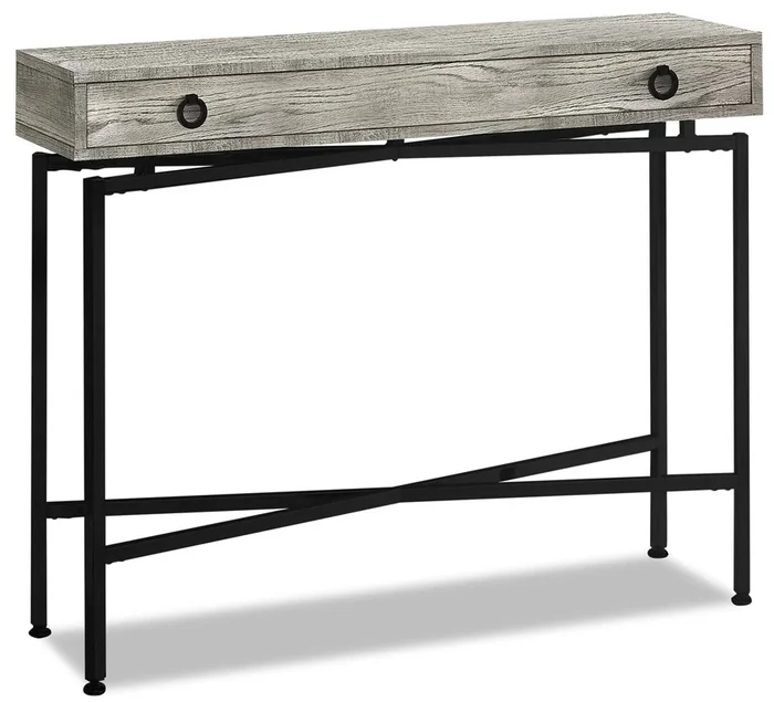 Harper 42.5″ Sofa Table with Drawer – Grey Reclaimed Wood-Look|Table de salon Harper de 42,5 po avec tiroir – apparence bois recyclé gris