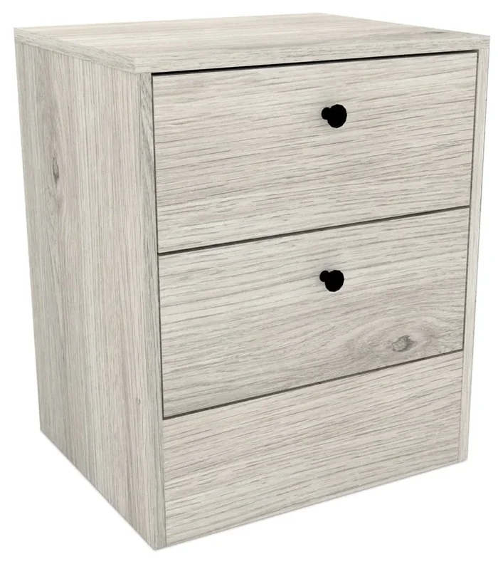 Hart Bedside 2-Drawer Nightstand, 18.4″W x 22.2″H, Made in Canada – White | Table de nuit Hart de 18,4 po (L) x 22,2 po (H) à 2 tiroirs, fabriquée au Canada – blanche