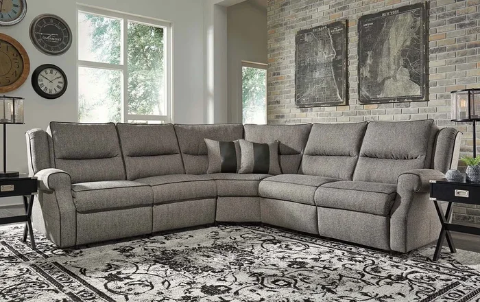 Hawkins Power Reclining Modular Sectional Set (Grayson Tweed)