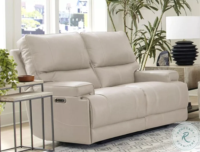 Hemingway Verona Linen Cordless Power Reclining Loveseat with Power Headrest